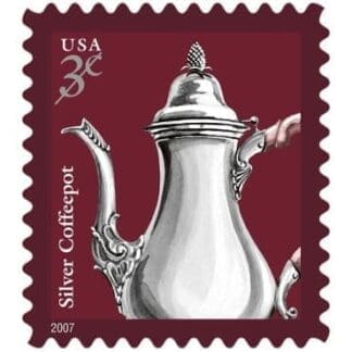 Silver Coffeepot Postage Stamp